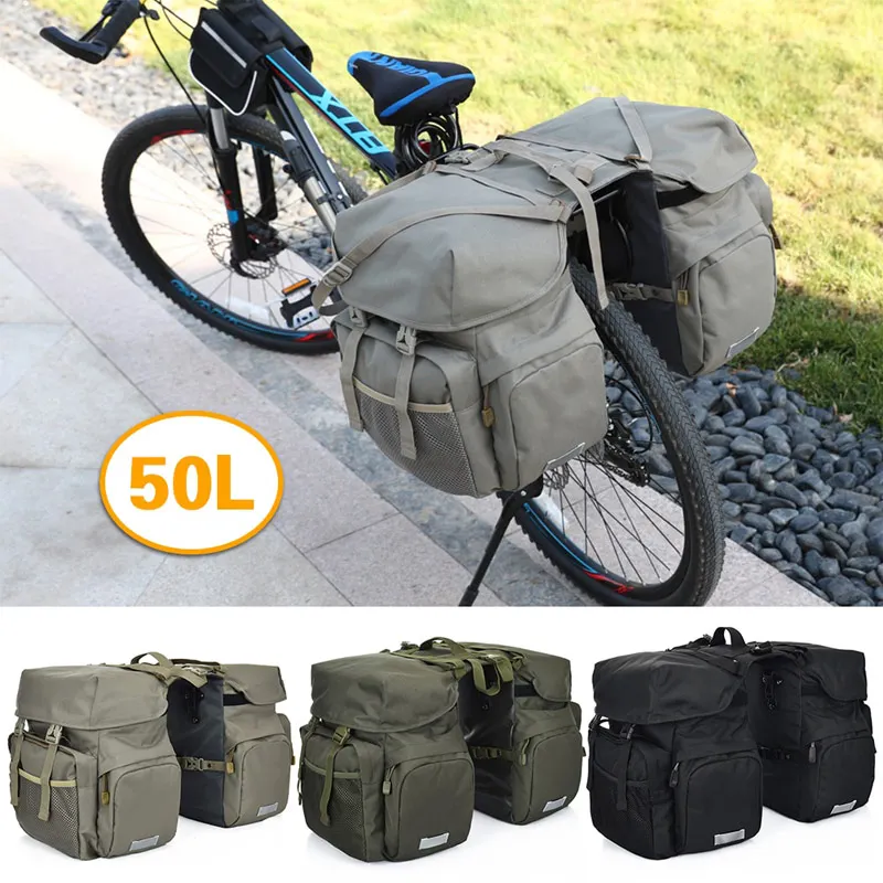 Large capacity waterproof saddle bike trunk bag waterproof bicycle pannier bag with rain cover