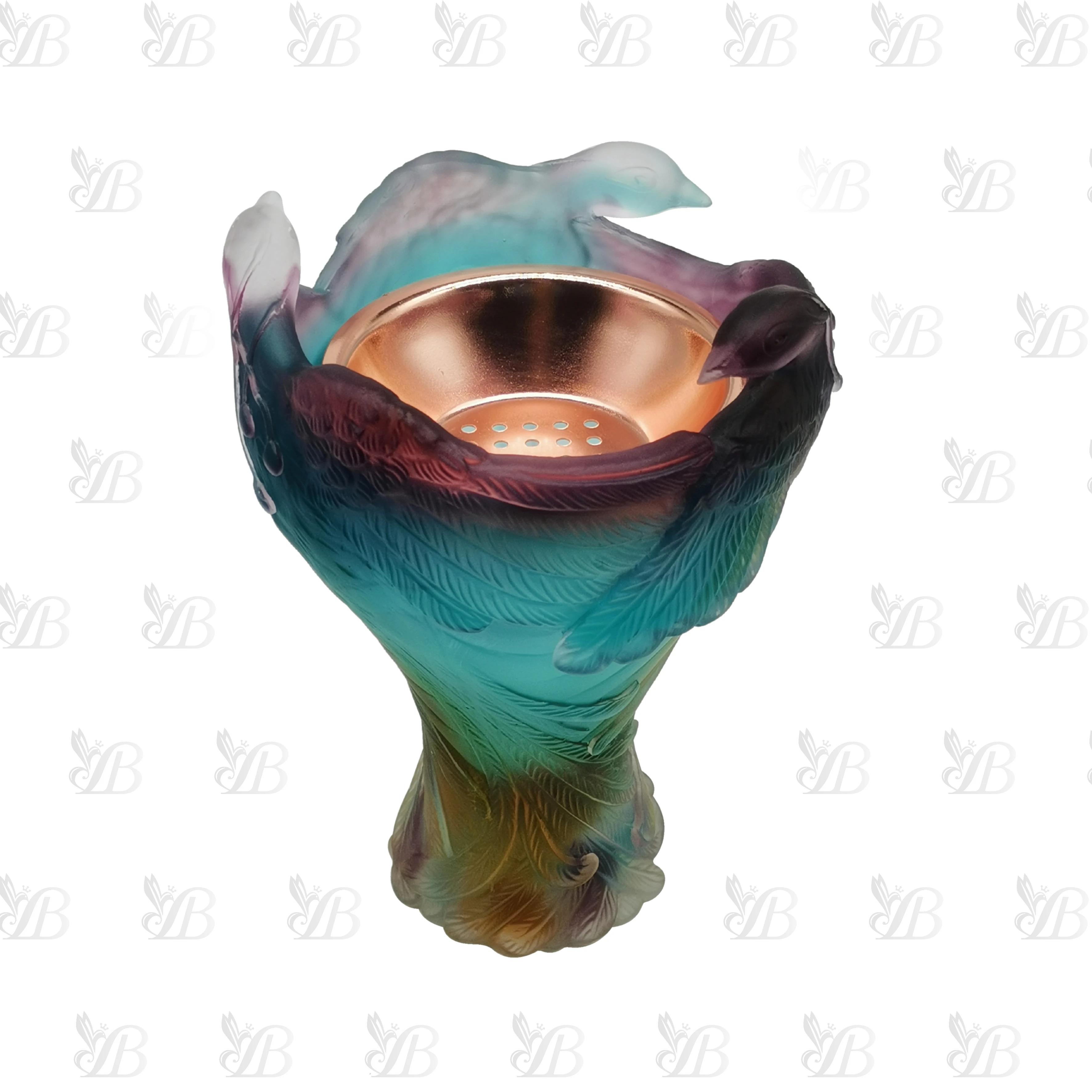 2021 Latest high grade Daum style crystal bird incense burner for home decoration wedding hotel or office