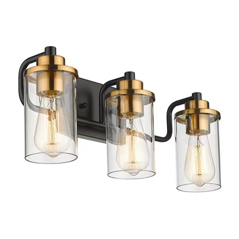 Factory Directly Wholesale Hotel Bathroom European Style Glass Vanity Light Wall Mounted Lights Interior