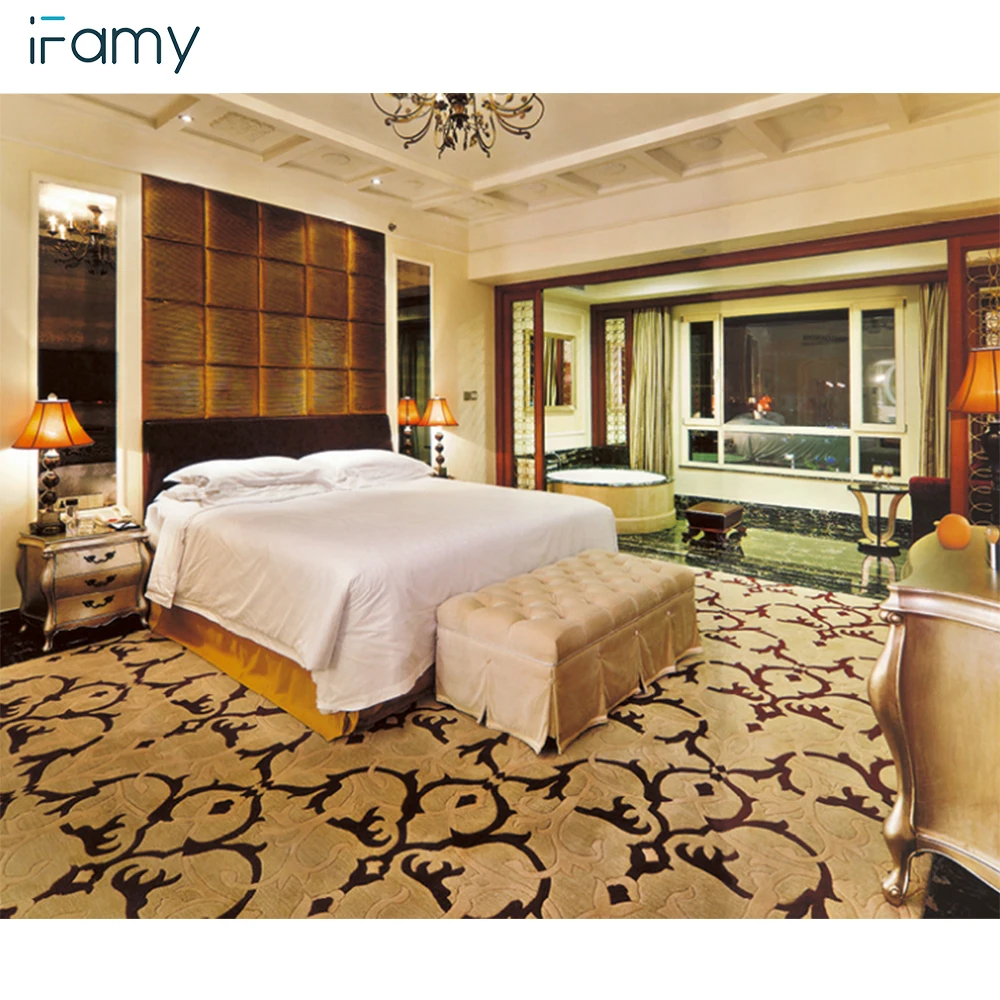 
New Project Solid Wood cheap bed hotel bedroom set for 5 Stars Hotel 