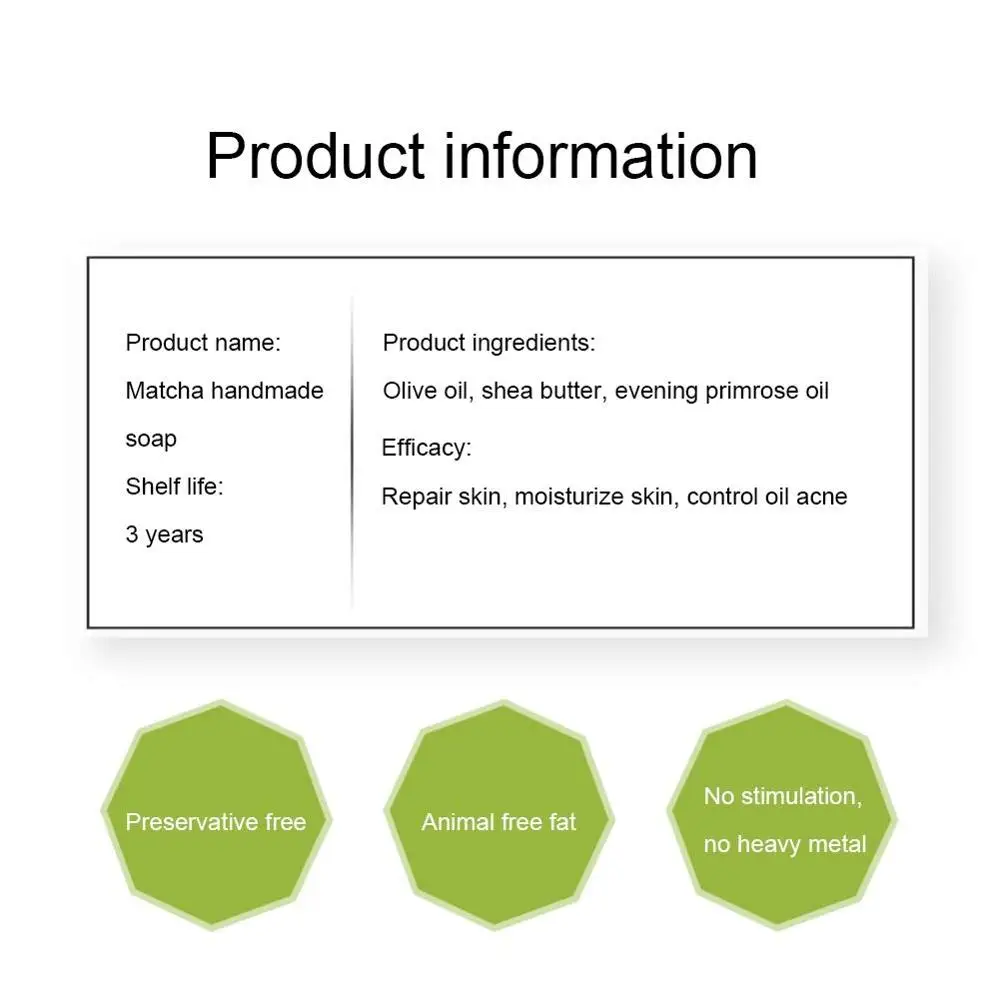 Private Label Exfoliating Organic Deep Cleansing Matcha Soap