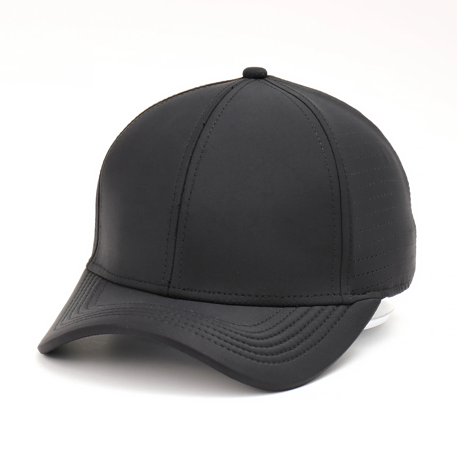Wholesale Custom 5 Panel Rubber Pvc Logo Rope Baseball Cap High Quality Fashion Perforated Performance Hole Sport Golf Gorras