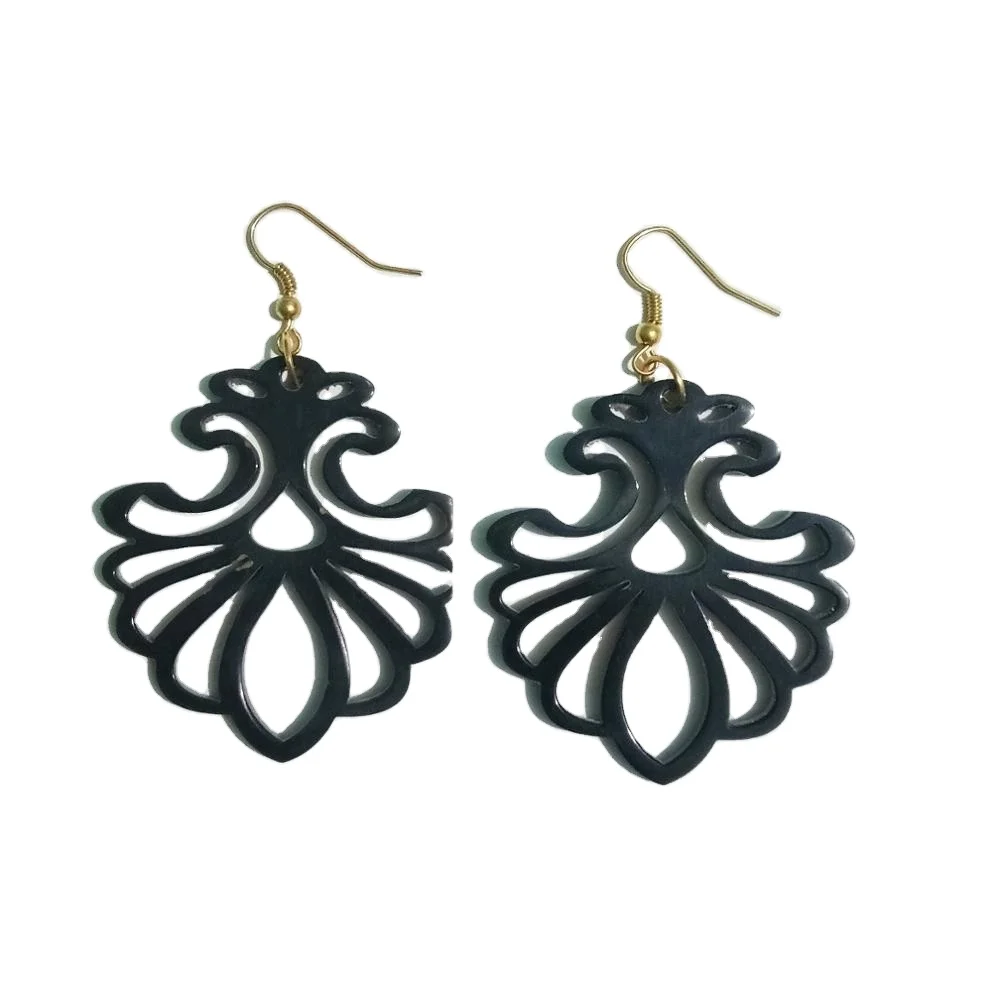 Hand Carved Horn Earrings Modern Design Fashion Earrings for Womens at Bulk Price