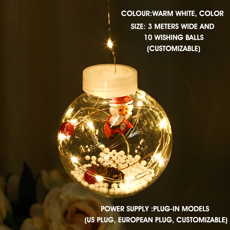 KangGang Christmas LED Wishing Ball Copper Curtain Light Shopping Mall Shop Home Decoration Light String Christmas Ball Light