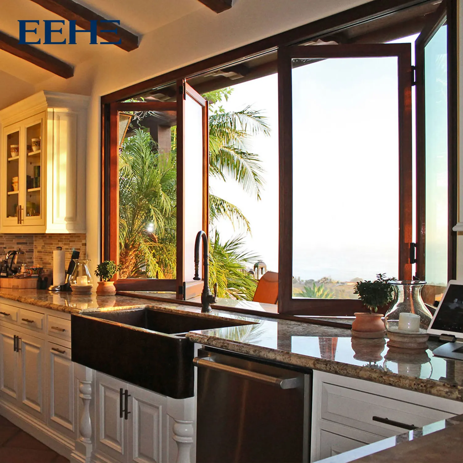 Hot Sale Sound proof burglar proof bifold windows automatic vertical lift up Manufacturing Aluminum House Folding Windows