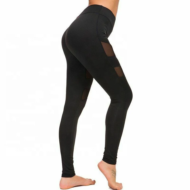  Женские спортивные сетчатые брюки леггинсы для спортзала тренировок фитнеса Капри йоги