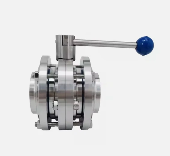 3A/SMS/DIN hygiene food grade 3/4' SS304 manual Butterfly Valve Sanitary Quick Release Bracket Clamp Butterfly Valve tc ferrule
