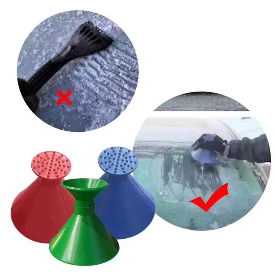 Snow removal accessories Cone Shaped Winter Tool Car Windshield Outdoor Snow Funnel Tool Scrape A Round car ice scraper