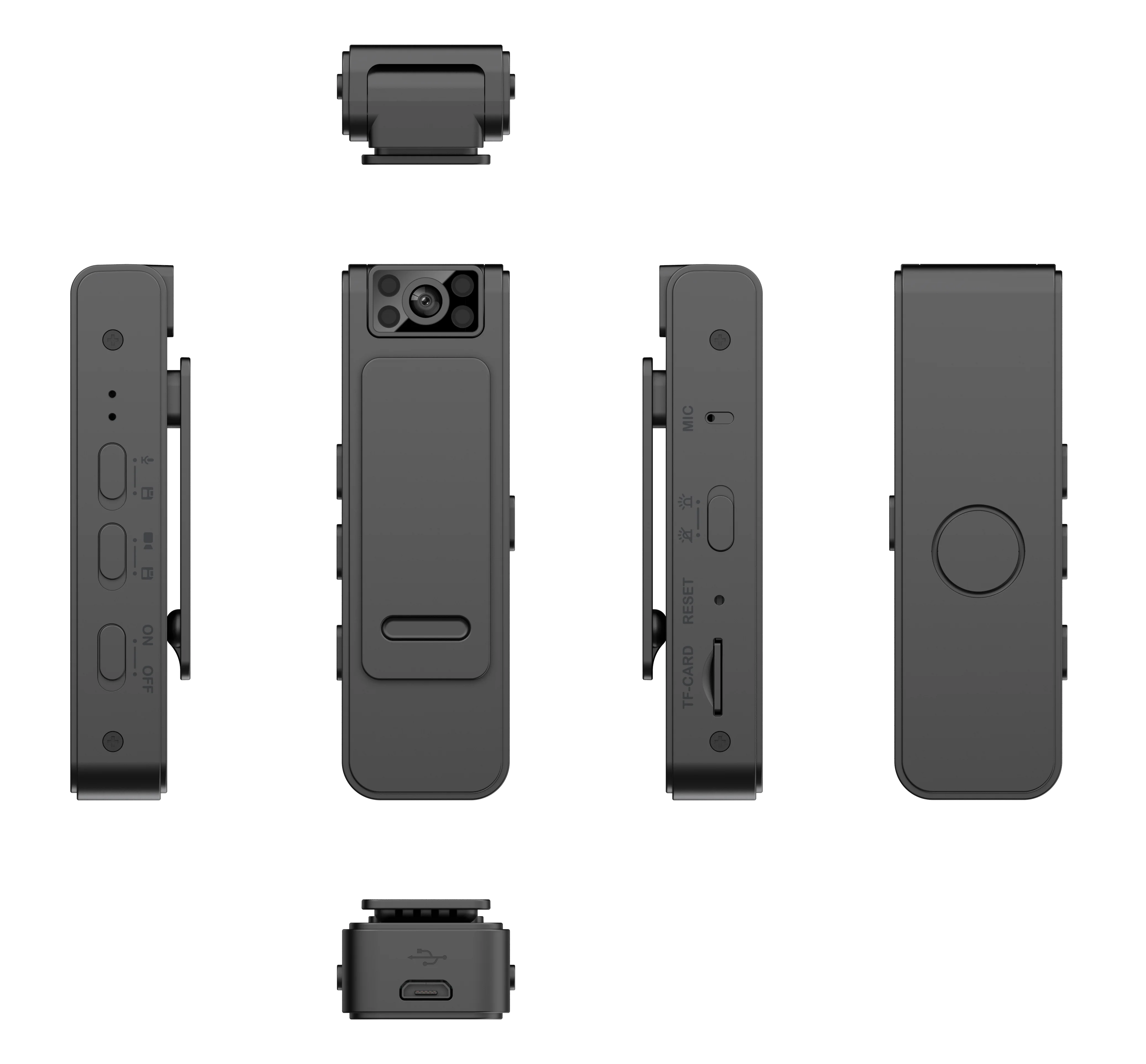 New Model Mini Body Camera with 360 Degrees Rotating Back Clip LED Infrared Night Vision Light HD Recording Large Wide Angle