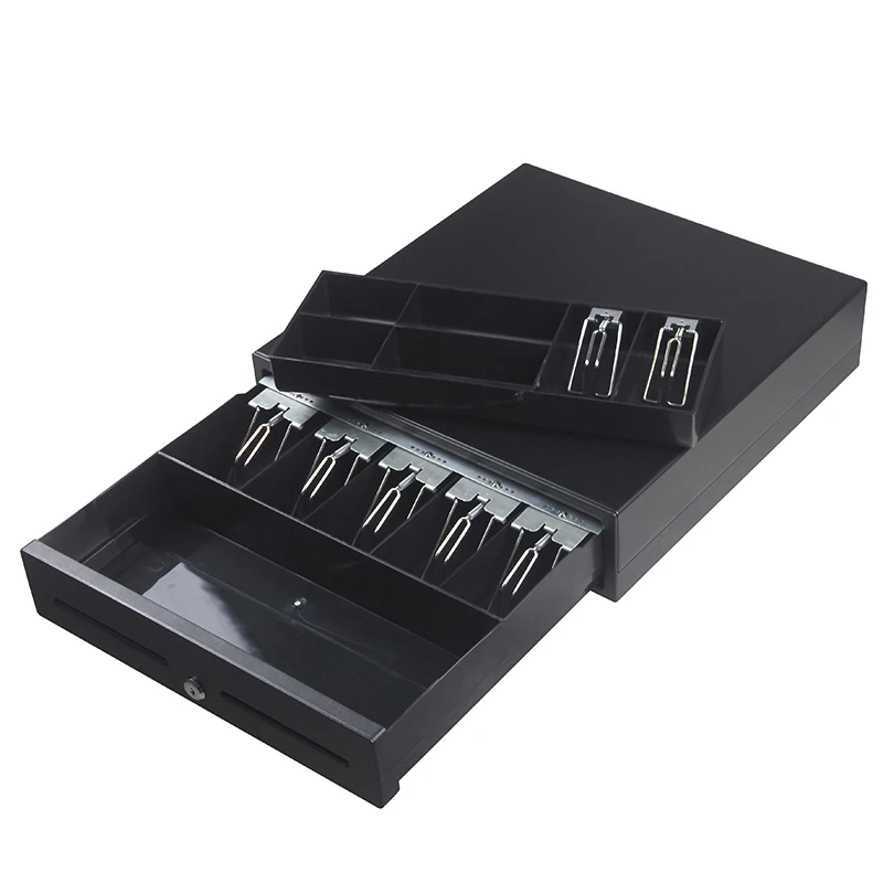 410mm 7 Bill 4 Coin POS Cash Register Drawer Money Tray Coin Box Metal Locking Cash Box