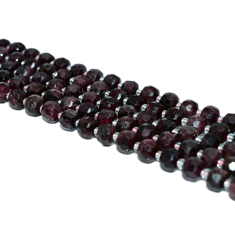 Wholesale 8*6mm Faceted Garnet Beads Natural Gemstones for DIY Jewelry Making
