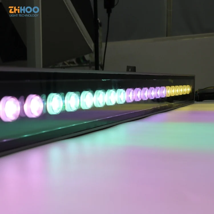 Dmx512 Architectural Exterior Linear Wall Wash Lighting Outdoor Waterproof DC12V 36W RGB Colorful Facades Project Landscape Lamp