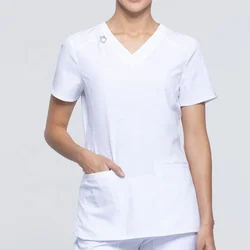 Customize Hight Waisted Work Pants Reusable Suits Jogger Doctor Nurse Scrub Suit Sets Medical Clinic White Hospital Uniforms