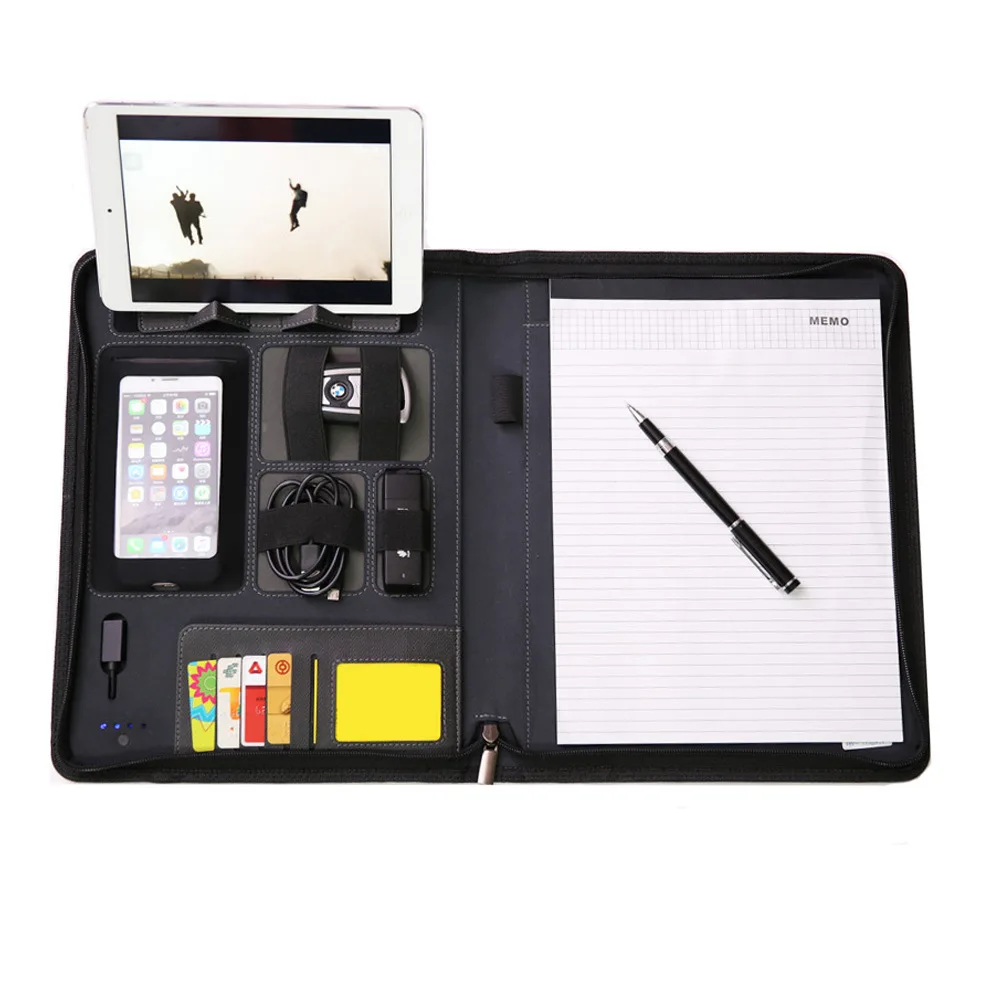 Power Bank Multifunctional Charging Treasure Folder Business Portable Mobile Power File Pack Customized LOGO