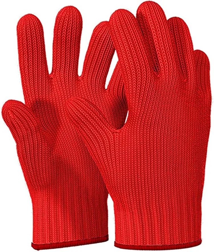 OEM ODM Non Slip Household Kitchen Fire Proof Safety Mitt Silicone Aramid BBQ Grill Microwave Oven Heat Resistant Gloves
