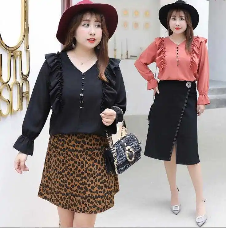 2020 spring dress fat sister large size sweet age-reduced shirt to increase fat temperament on clothes