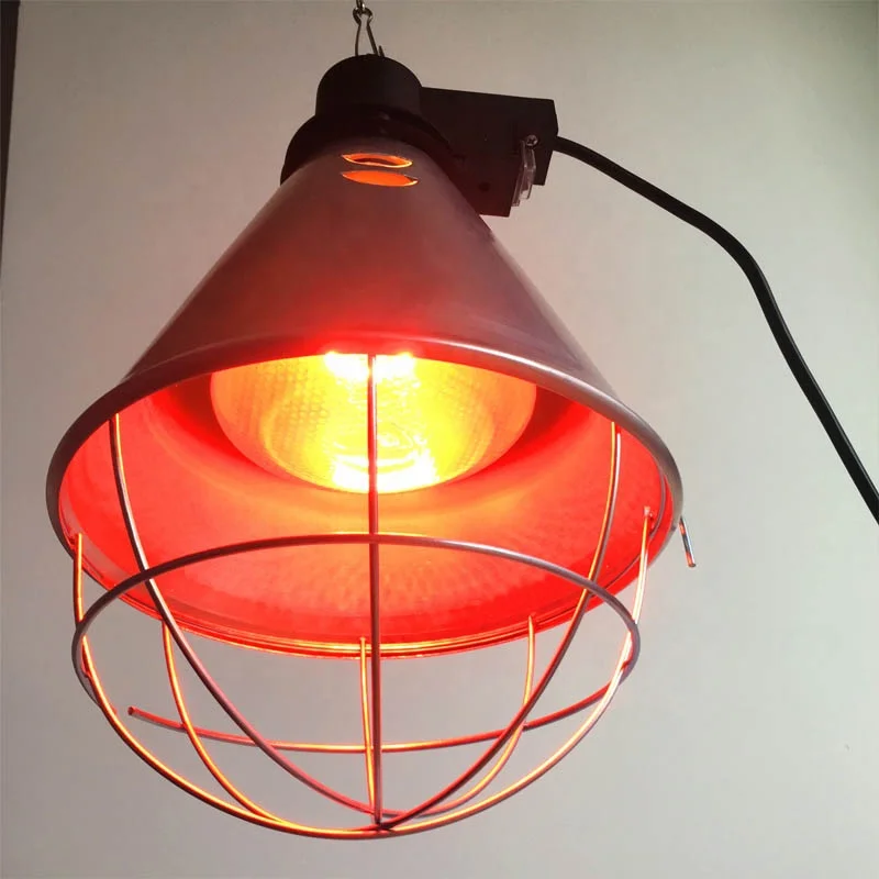 Guanyifarm factory sheep pig chick warming 250W silver gold  lampshade clamp lamp heat lamp protector for farm