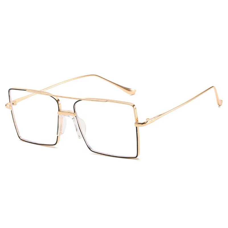 New Stylish Double Bridge Glasses Super Fashion Hot Design Clear Lens Anti Blue Ray Computer Glasses Optical Spectacle Frame