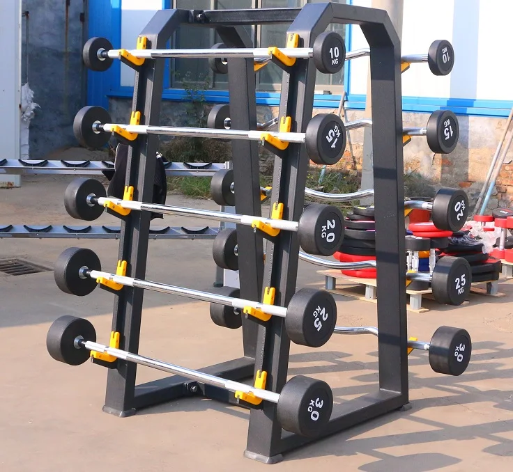 Rubber Barbell Set With 15kg and 30kg Weights Fixed Pads for Weight Lifting