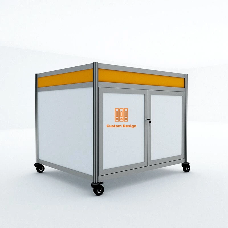 Heavy Duty Portable Promotion Counter Table With Casters  Assemble Kiosk Trade Show Display Banner Stand