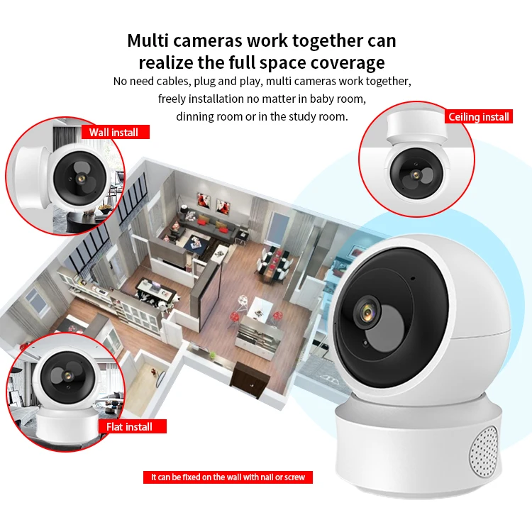 Smart Home Security Surveillance Wireless wifi Camera  baby monitor with Monitor Motion Detection Night Vision