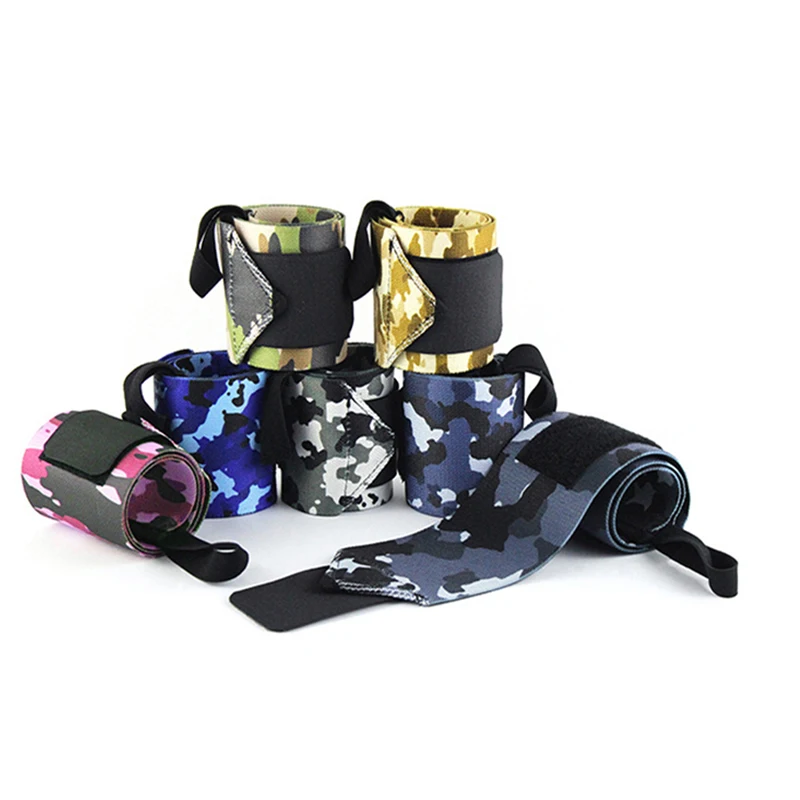 MKAS Newest Customize wrist wraps sweat embroiding Camouflage Performance Support Wrist Wraps Camo