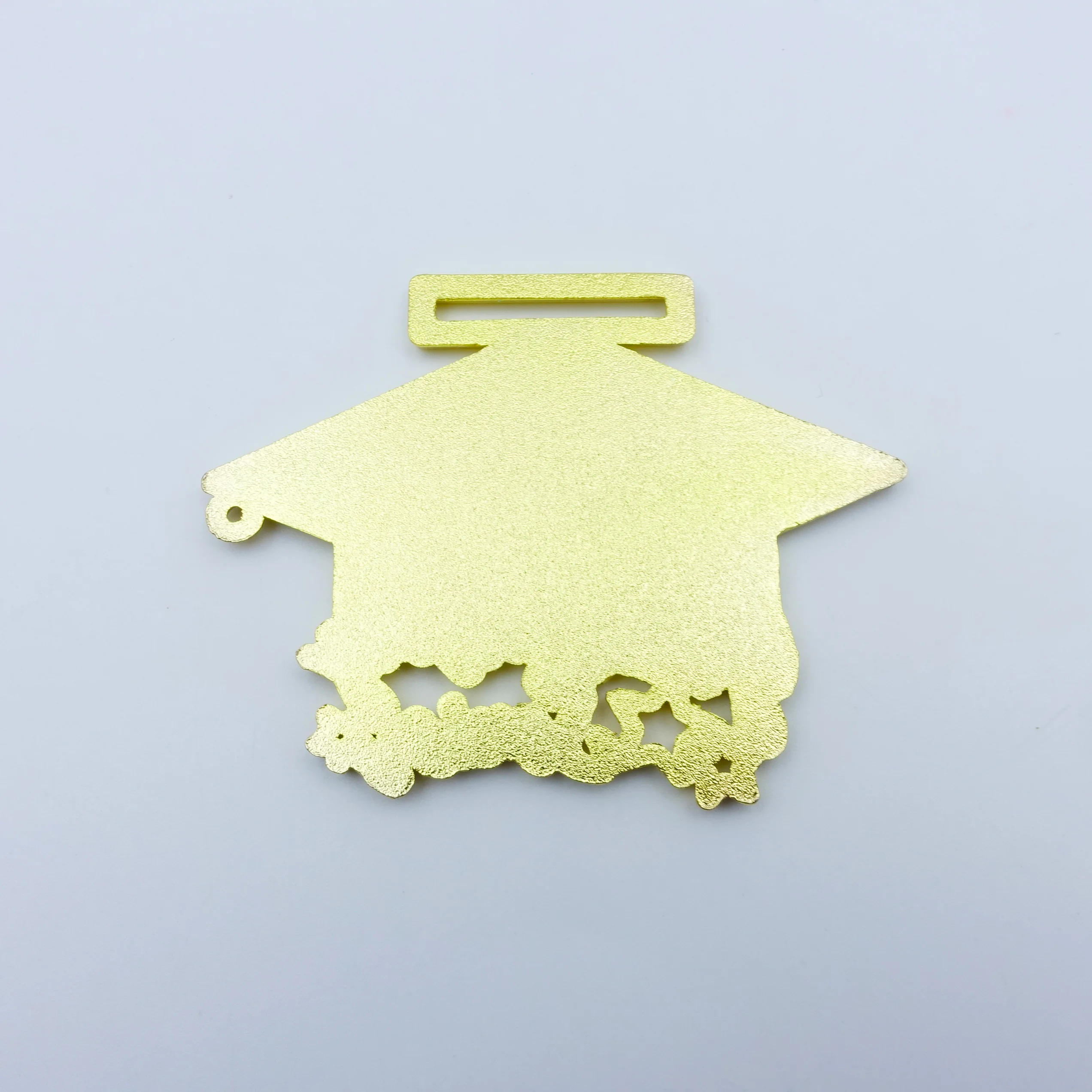 Glitter Medallas Wholesale Custom Made Gold Plated Metal Medal with Sublimated Ribbon school graduation cap glitter powder medal