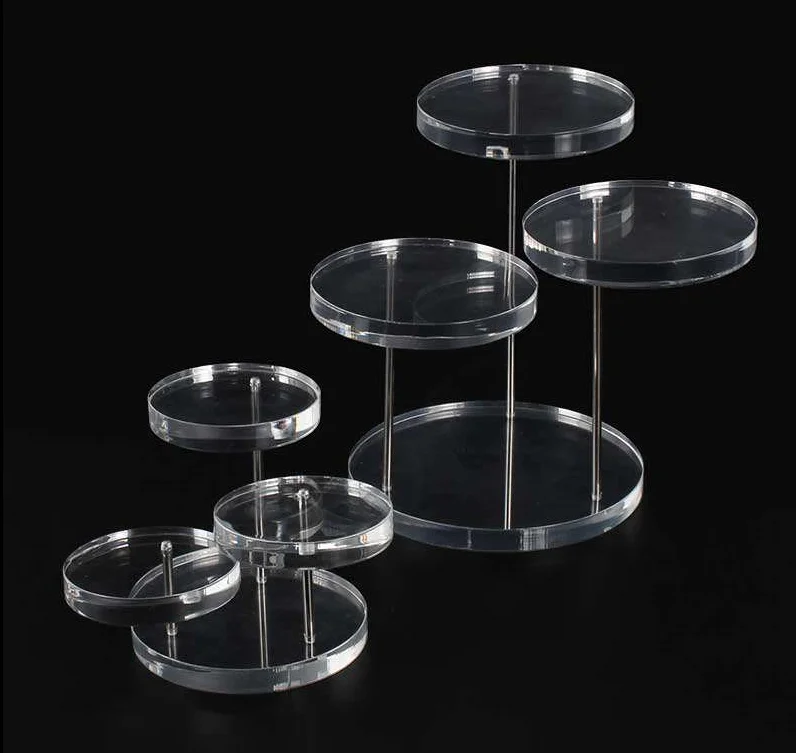 
3 Tier Acrylic Rotatable Jewelry Display Stands Rings Earrings Clear 