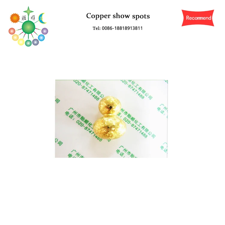 The variegated copperware to show spot liquid