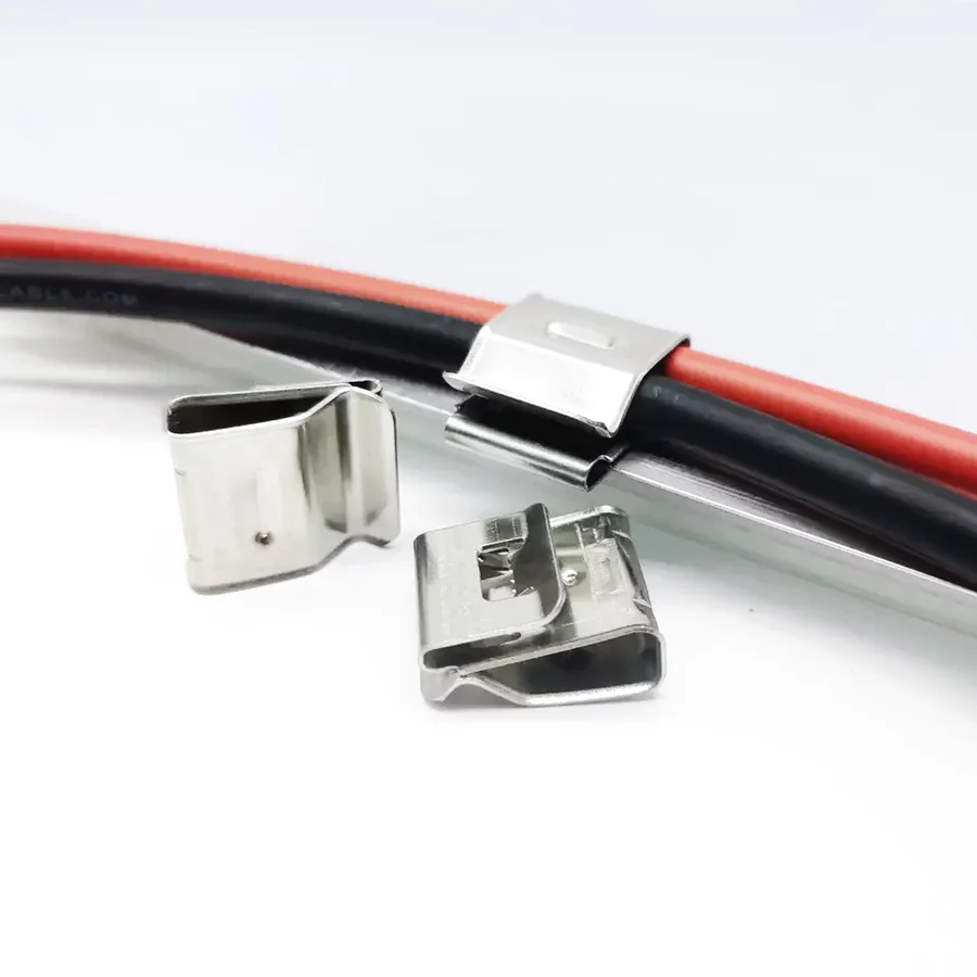 Solar ground roof mounting system accessory solar cable clip for 4 wire cables solar module