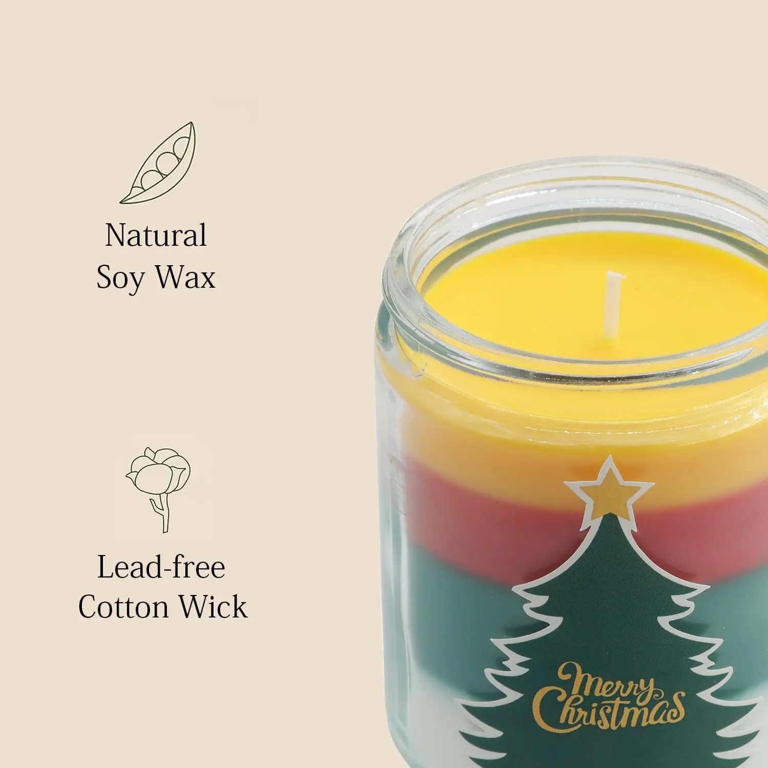Wanhua Natural Soy Wax Pine Scented Candles Aromatherapy Candle for Home Scented