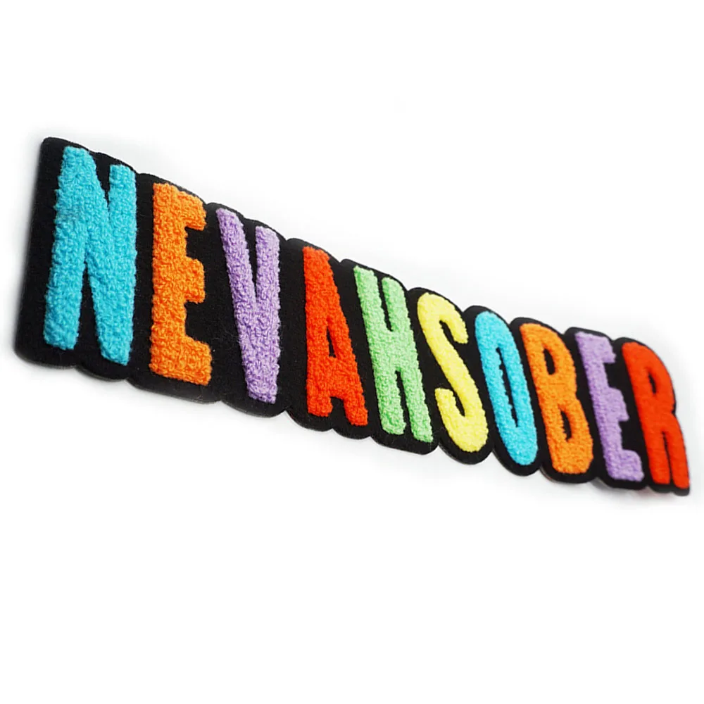 Hot selling cheap double layer towel patches custom chenille patches iron on chenille patches for Hoodie