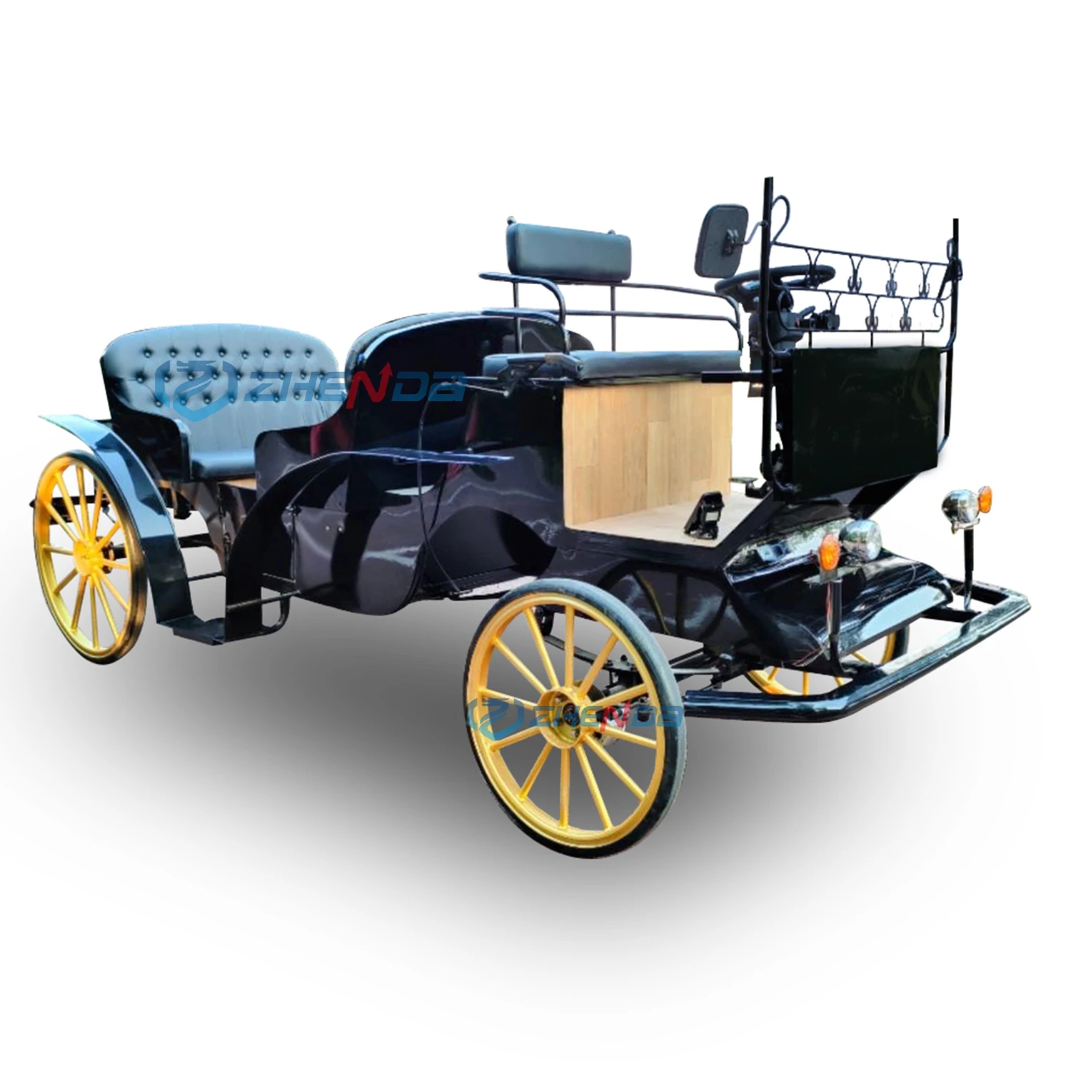Factory Price 6 Passengers Wedding Carriages in Custom Colors Tour Horseless Sightseeing Carriage With CE Certification