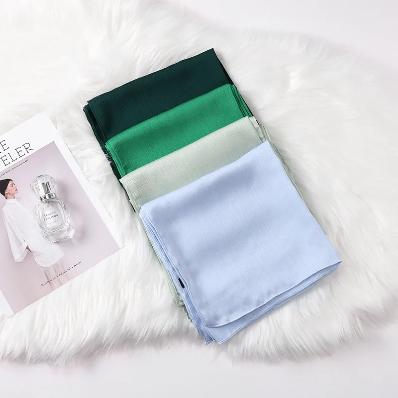 Новый дизайн 2021, малазийский шифоновый хиджаб, индонезийский натуральный сморщенный монохромный шарф, женский длинный шарф