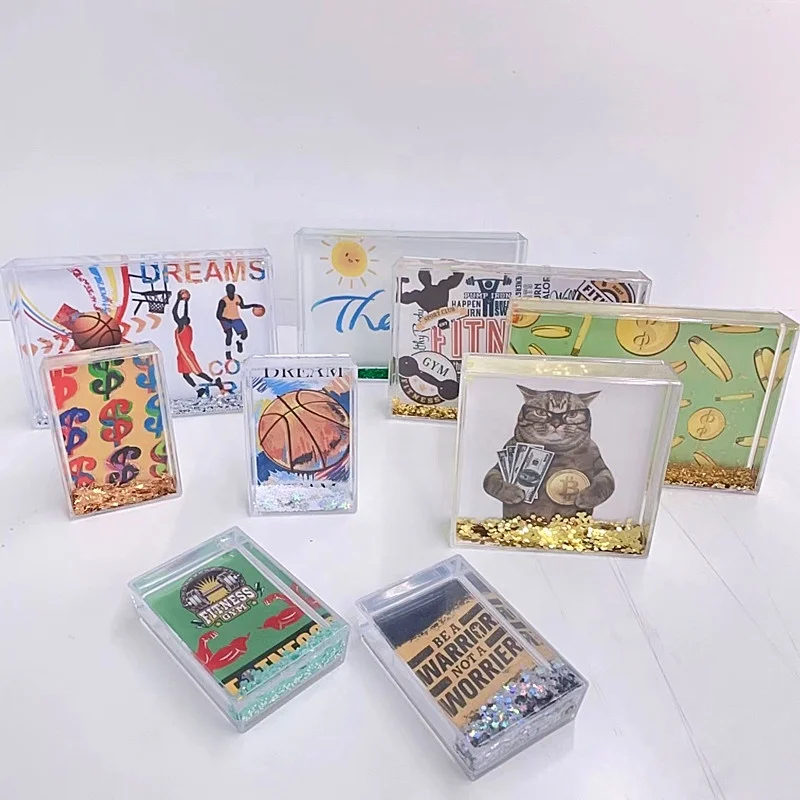 2022 Hot Selling Transparent Frame Mini Glitter Photo Shaking Picture Frame Decorative Plastic Material