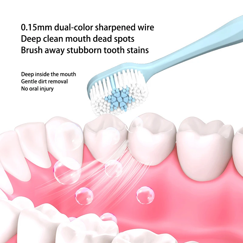 Adult household wide head soft bristled 3 PACKS toothbrush wholesale