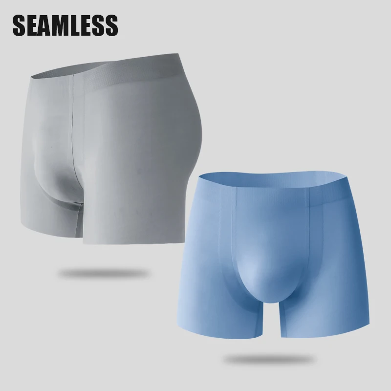 Mens Underwear seamless Boxer Briefs Stretch Ice Silk Custom Designs Logo sports Underwear For Men