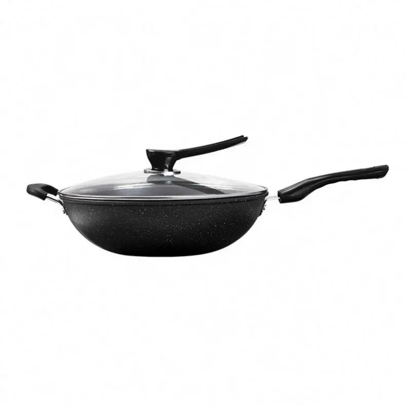 HH Amazon hot sale maifan stone non-stick pan less oily smoke induction cooker gas suitable for wok iron pan pan