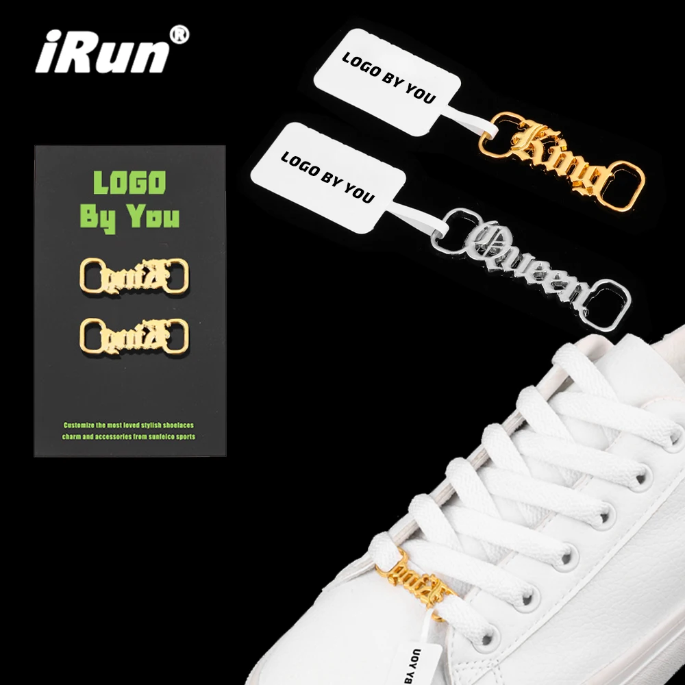 iRun Shoelaces Trainer Tag Custom Laser Shoe Laces Charm Lock Sneaker Shoelace Metal Tag Dubrae Metal Pins Badge