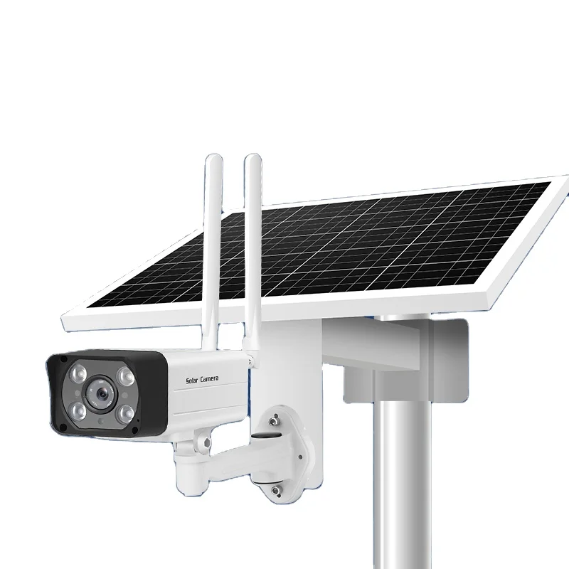 Support 128G Solar IP Camera Modern for Home :secuirity Design Video Recording WIFI 4G LED Aluminum White 90 IP65 270 Road DC 6V
