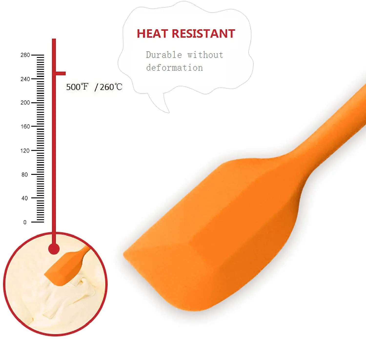 2023 hot Large Heat Resistant Cooking Spatula high-temperature Silicone Spatulas Rubber Kitchen Spatula For Nonstick Cookware