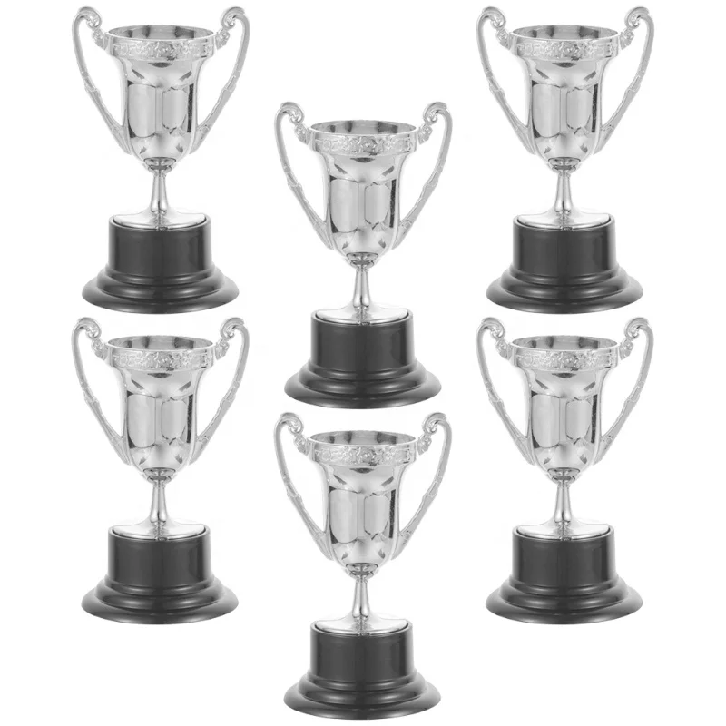 6 Pcs Mini Trophy Stage Performance Exquisite Small Plastic Playes Reward Decorative Simulated Decoration Props Party