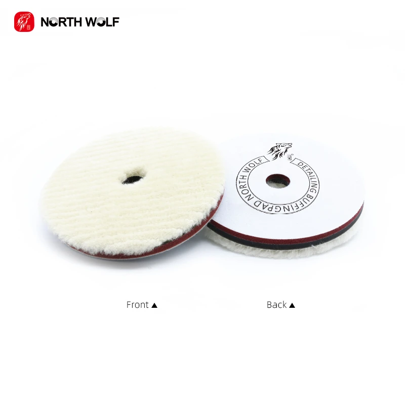 North Wolf Double Color Foam Layer Wool Buffing Pad 5ln Polish Pad Car Aggressive Wool Cutting Pad
