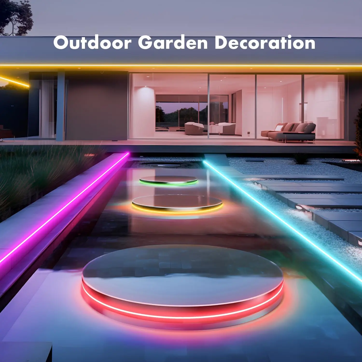 24V Led Neon Rope Smart Lights Outdoor RGB Waterproof Flexible Rope Strip Lights Music Sync for Bedroom Indoor