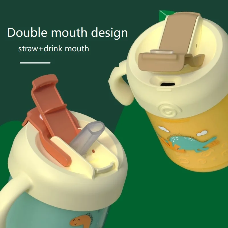 10oz 300ML Leak-proof Baby Bottles 10 Ounce Stainless Steel Vacuum Insulated Kids Straw Bottle