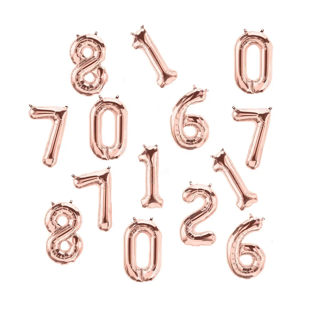 Wholesale Foil All Colors Colorful Number 0 1 2 3 4 5 6 7 8 9 Helium Large 18inch 32inch 34 inches 40 in Number Balloons