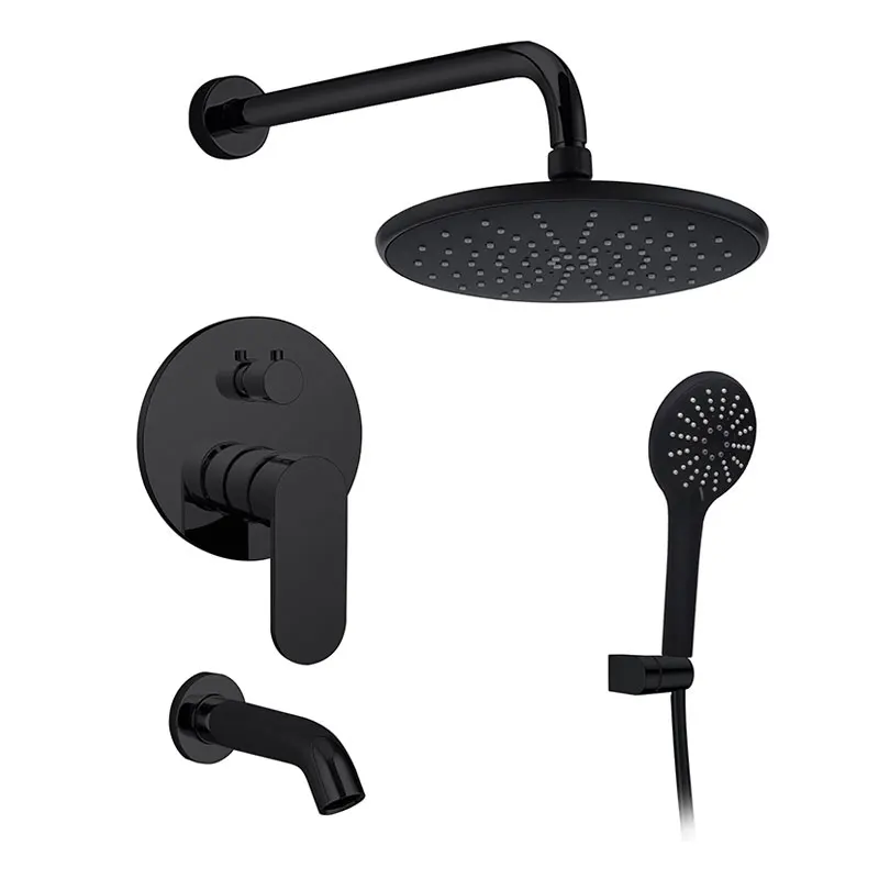 Скрытая черная дождевая Душевая система HIMARK, настенный смеситель для ванной комнаты, набор матового черного дождевого смесителя для душа