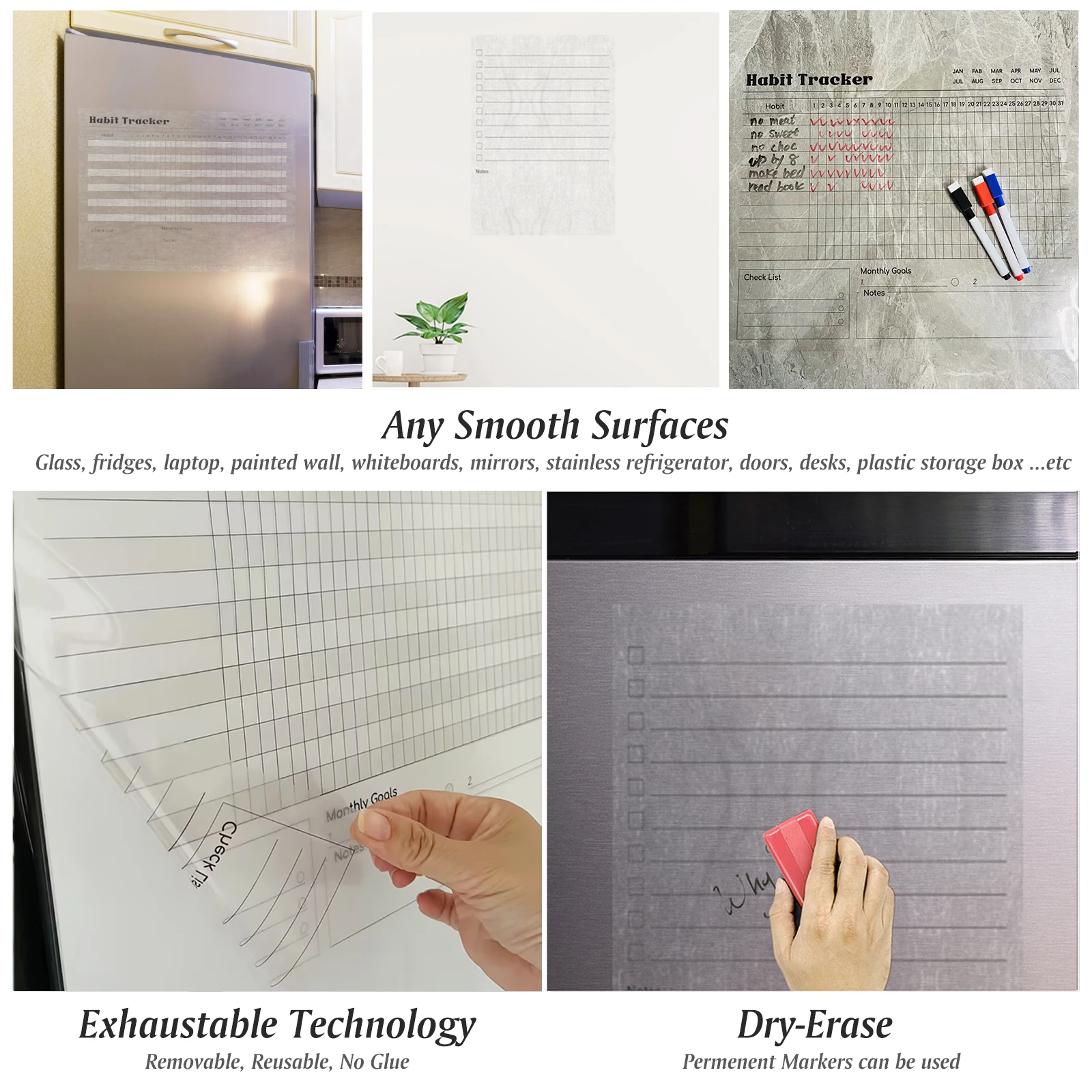 Wholesale Dry Erase Whiteboard Clear Monthly Calendar for Fridge