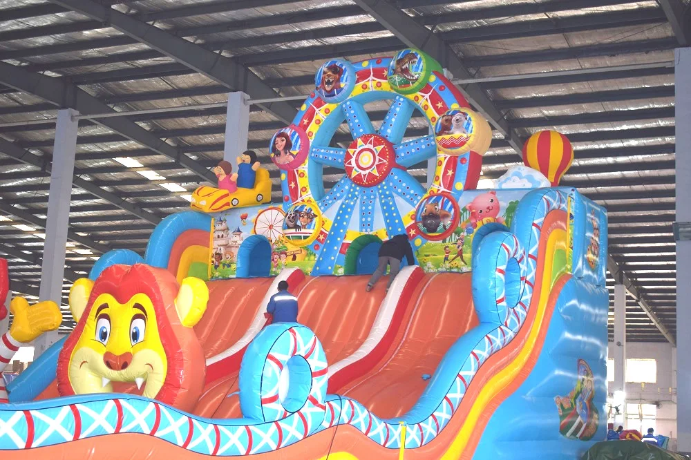 Outdoor Inflatable Bounce House Slide Inflatable Crazy Ferris Wheel Castle Slide