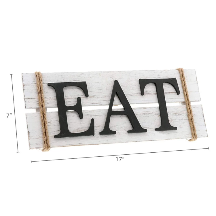  Деревянный настенный художественный знак Eat Wood деревенский примитивный декор для стен